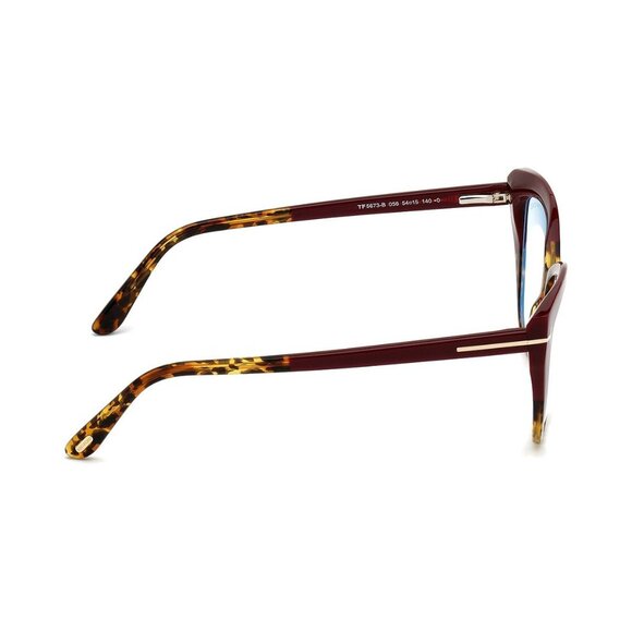NEW TOM FORD FT5673-B/S 056 EYEGLASSES TF5673-B 056 BURGUNDY WOMEN CAT EYE - Picture 2 of 3